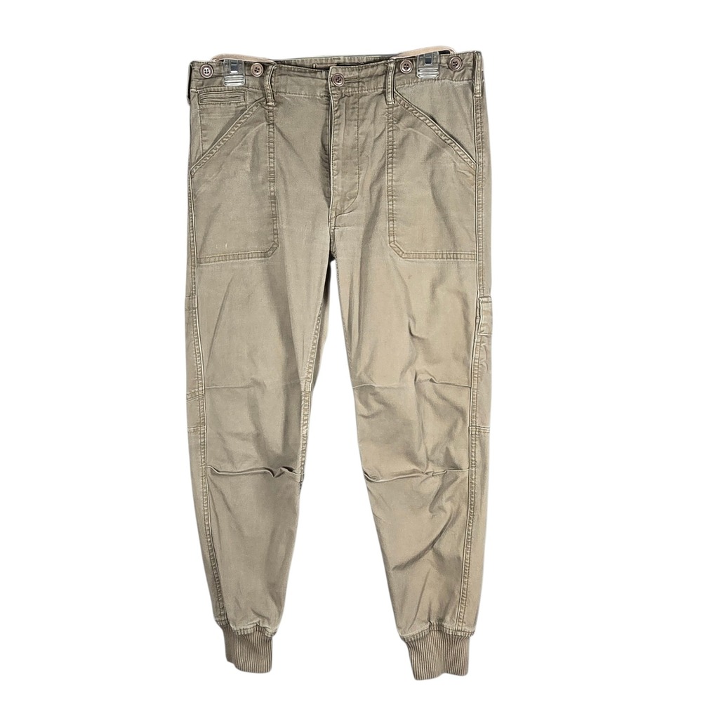 Vince Utility Cargo Joggers 6 Khaki Green Cotton Stretch Military Army Pants